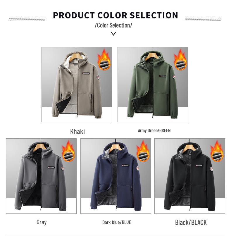 Jaqueta de Lã Sherpa Masculina Plus Size - Grossa, Quente, Estilo Outono/Inverno