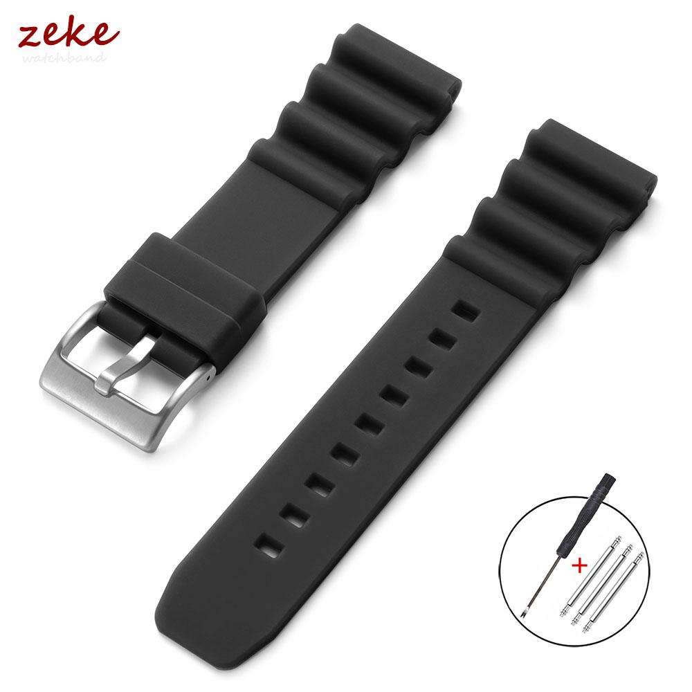 Soft Silicone Rubber Watch Strap 20mm 22mm Men Women Sport Waterproof Breathable Wrist Band Pin Buckle Bracelet for Seiko SKX007