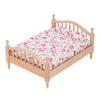 1/12 Miniatur Puppenhaus Bett Elegant Dekorativ Holz Floral Möbelzubehör Miniatur Bett