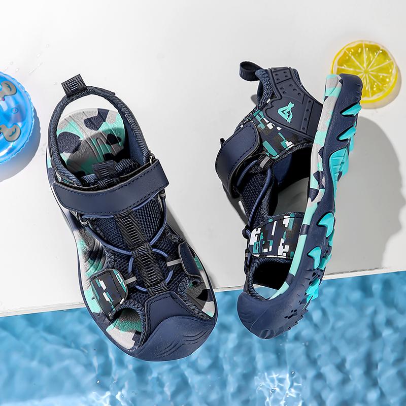 28-39 Kinder Sommer Plus Size Leichte und Modische Klettverschluss-Sandalen Strandschuhe Grundschulsandalen