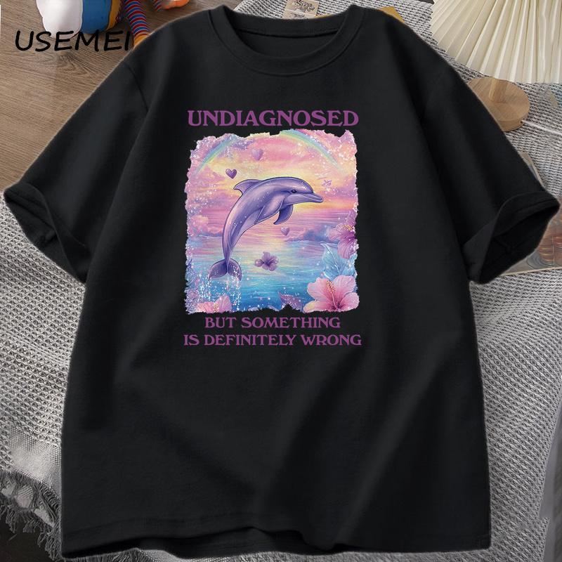 Undiagnosed But Something Is Wrong Tshirts Unisex Casual Cotton Short Sleeve Tshirt Harajuku Graphic T Shirts Streetwear Tees