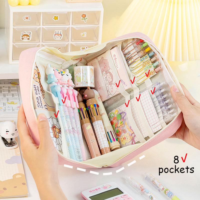 Pouzdro na tužku Kawaii Velkokapacitní taška Pouzdro Box pro dívky Japonské Korejské Školy Kancelářské potřeby