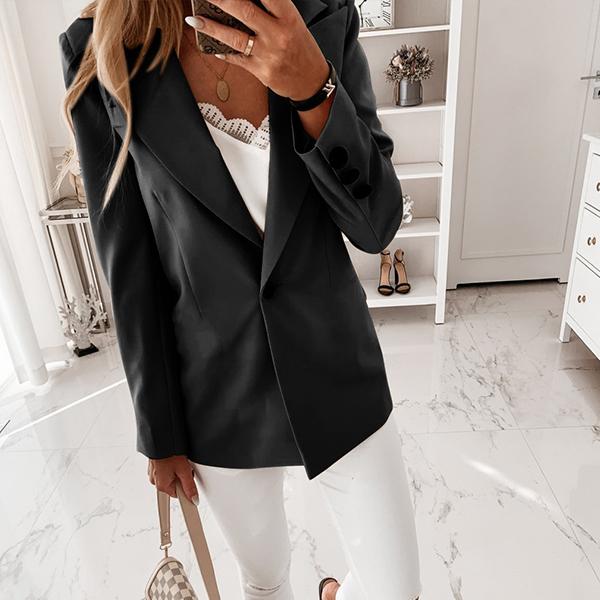 Fashion Women Blazer Suit Slim Office Formal Office Long-sleeved Solid Color Jacket Business Small Suit