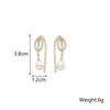 Inlaid Crystal Imitation Pearl Waterdrop Tassel Long Personality Geometry Dangle Earrings for Women Korean Fashion Jewelry