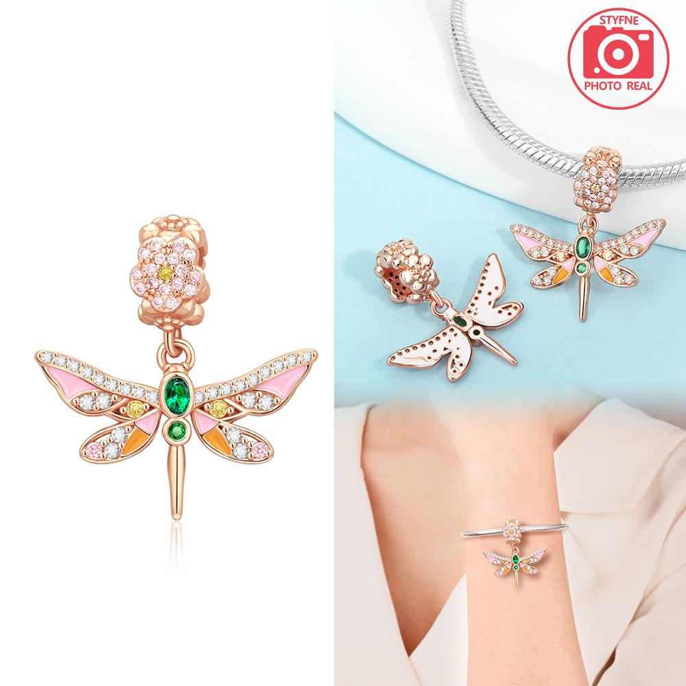 Gradient Dragonfly Pendant Copper Colors For Charms Copper Colors Original Bracelet For Jewelry Making