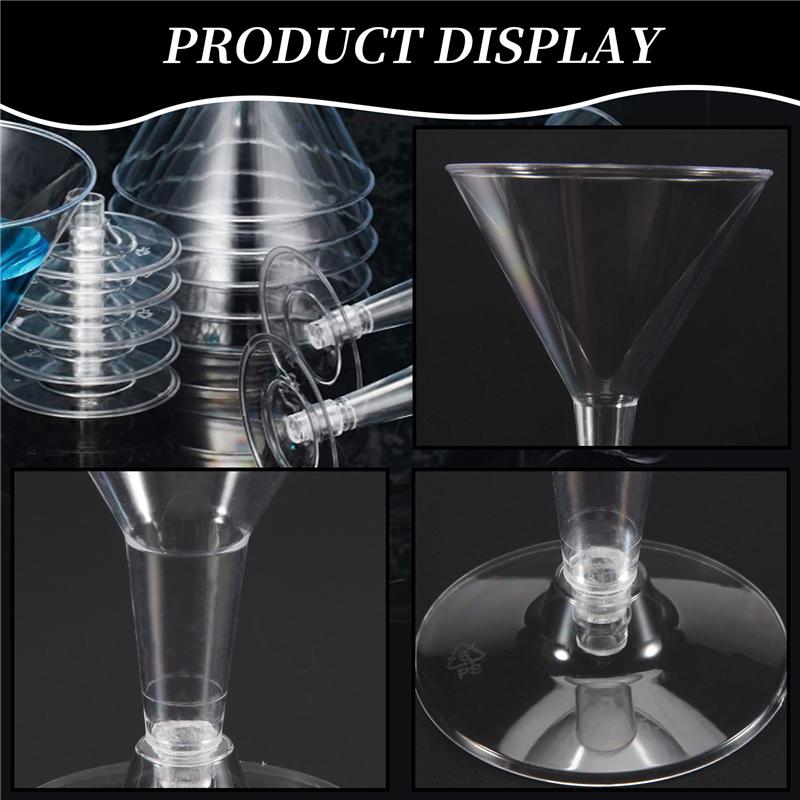 Good-Plastic Martini Glasses, Clear Wine Glasses Reusable Party Cups Dessert Cups For Cocktail Champagne Flutes Dessert