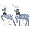 VidaXL 2x Christmas Reindeer Lighted Reindeer Holiday Decoration Christmas Ornament Party Decoration Home Interior White 342685