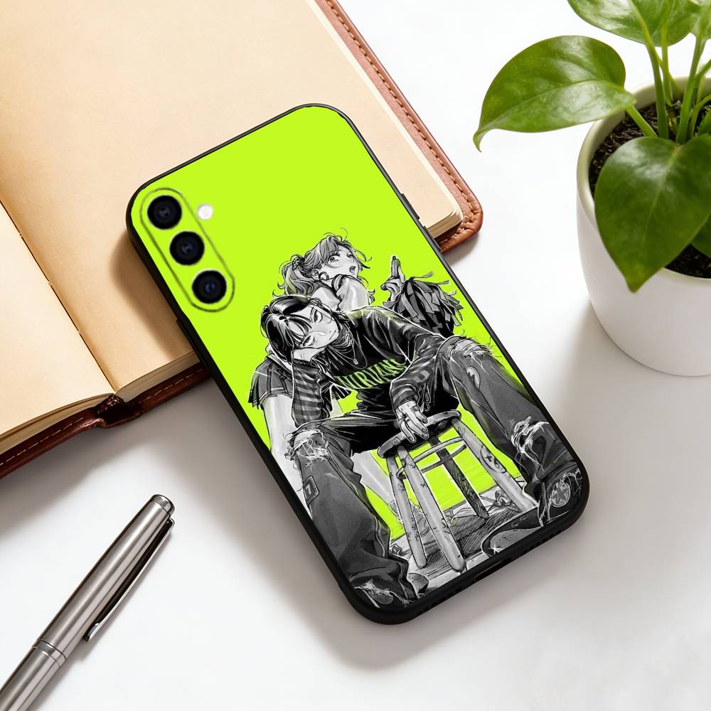 The Green Yuri Guy KiniOto Manga Phone Case For Samsung Galaxy A73,A72,A71,A70,A53,A52,A51,Soft Silicone Black Cover