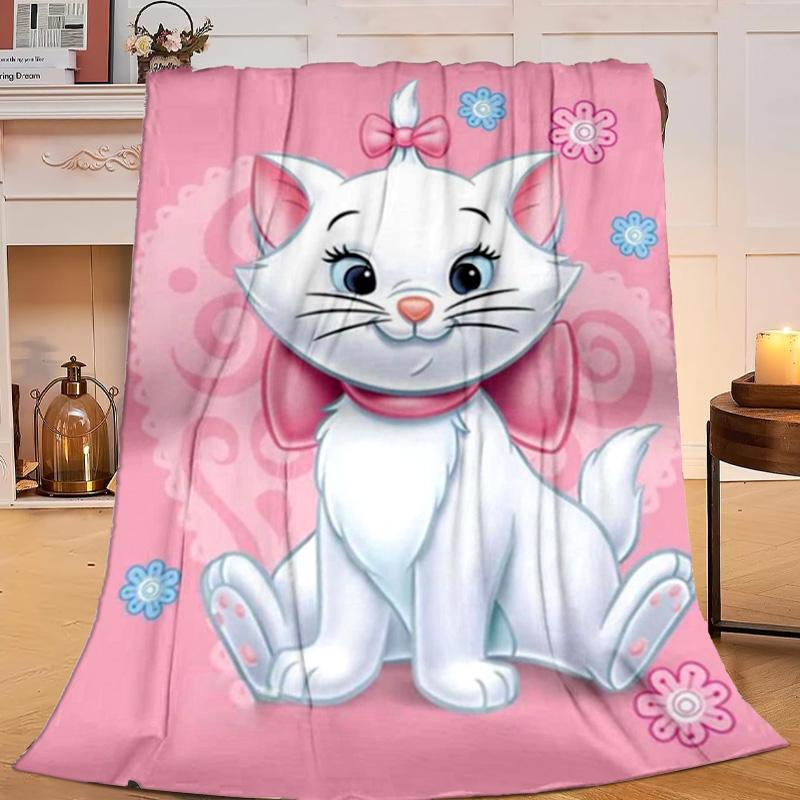 1PC Mary Cat Flannel Blanket Gift, Suitable for Both Men And Women, Soft Ideal for Beds And Sofa, Birthday Or Christmas Gift