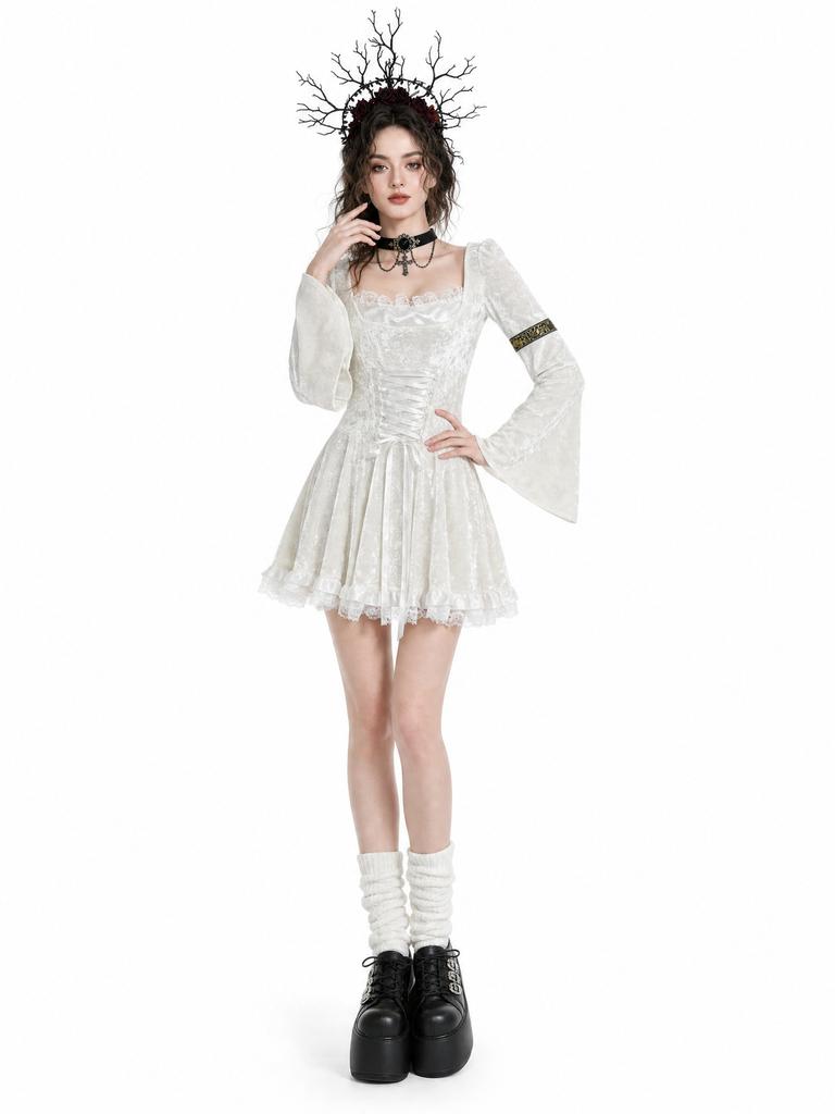 Vampire dark lace dress goth devil girl nightclub bar DS show costume halloween costume