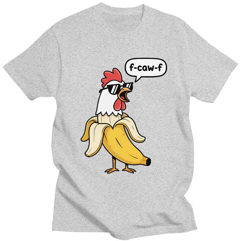 Funny FCawF Chicken Banana Mashup Fcawf T Shirt for Men Short Sleeves Graphic Tee Shirt Streetwear Summer Pure Cotton Tee Tops