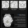 OLEVS Original automatische mechanische Armbanduhr für Herren, Wochen- und Monatsanzeige, Edelstahl, wasserdicht, Business-Uhren