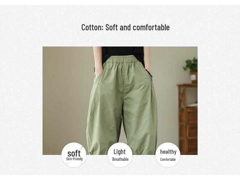 Women's Ethnic Style Plus Size Wide-Leg Shorts with Pockets