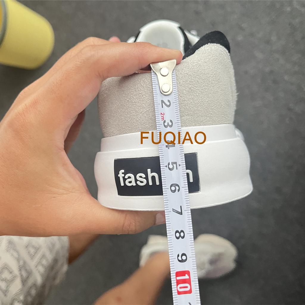 Cow Suede Thick Bottom Vintage Patchwork Couple Elevator Shoes Height Increasing Shoes Non-Slip Lift Skateboard Shoes