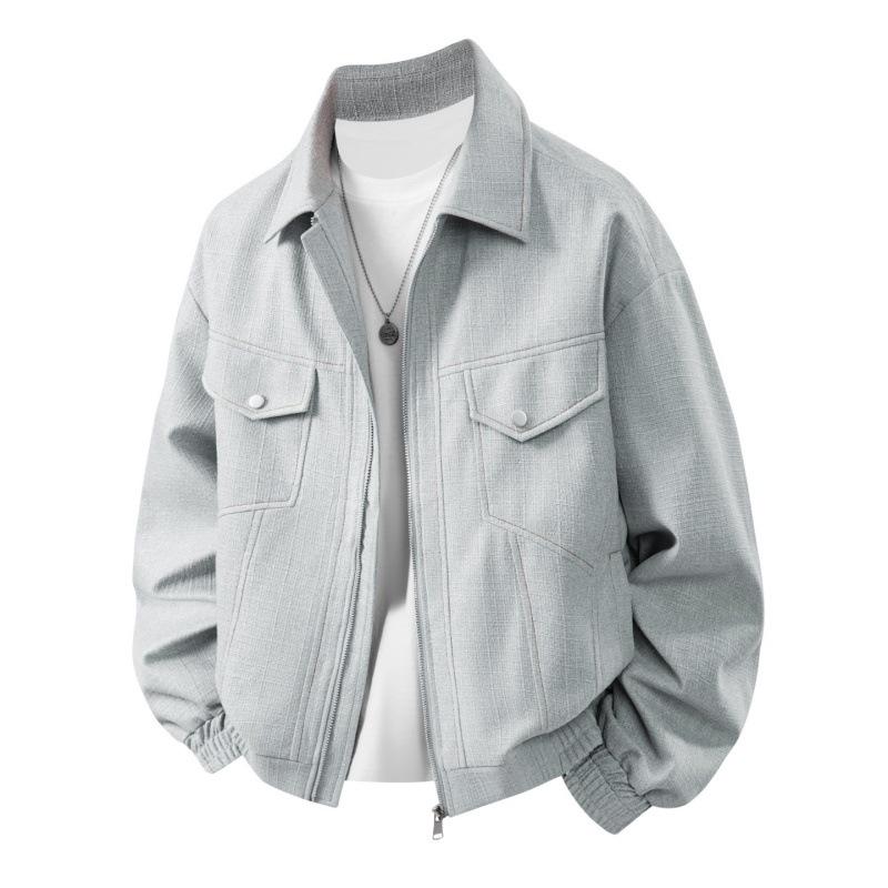 Men's Plus Size Lapel Jacket: Trendy Korean Style, Light Luxury, M-7XL, Daily Commute Outerwear