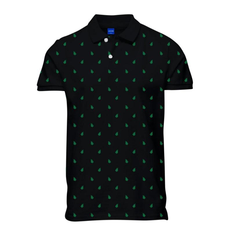 

Мужская рубашка-поло с короткими рукавами и принтом из 100% хлопка JACK & JONES