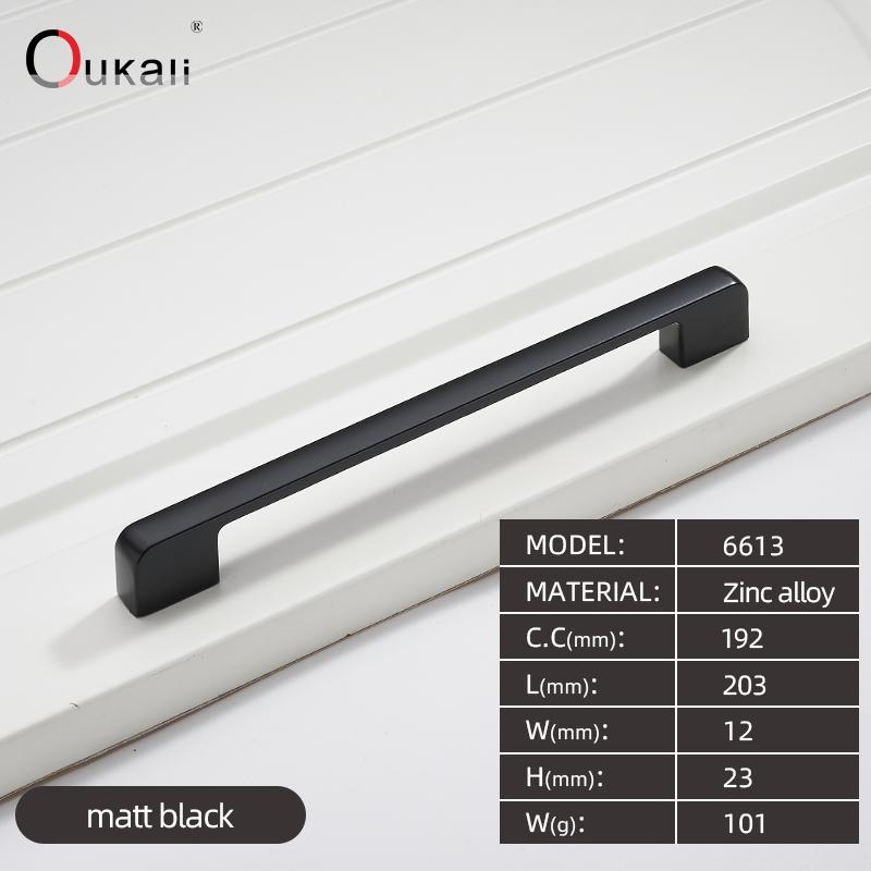 Oukali  New Design Zinc Alloy Pulls 96 128 192mm Home Furniture Hardware Kitchen Cabinet Dresser Drawer Door Pull Handles
