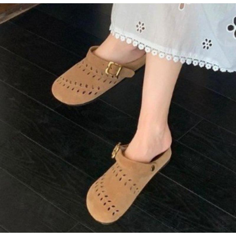 Fashion New Style Women Suede Clogs Slipper Soft Insole Sandals with Arch Support Shoes Outdoor Beach Suede Clogs Slippers Women Sandals