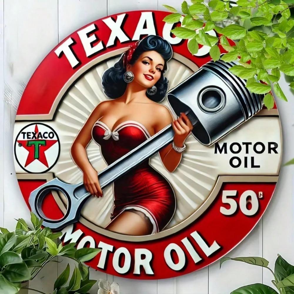 Vintage Texaco Metal Sign Retro Garage Wall Decor Collectible Home Cafe Bar