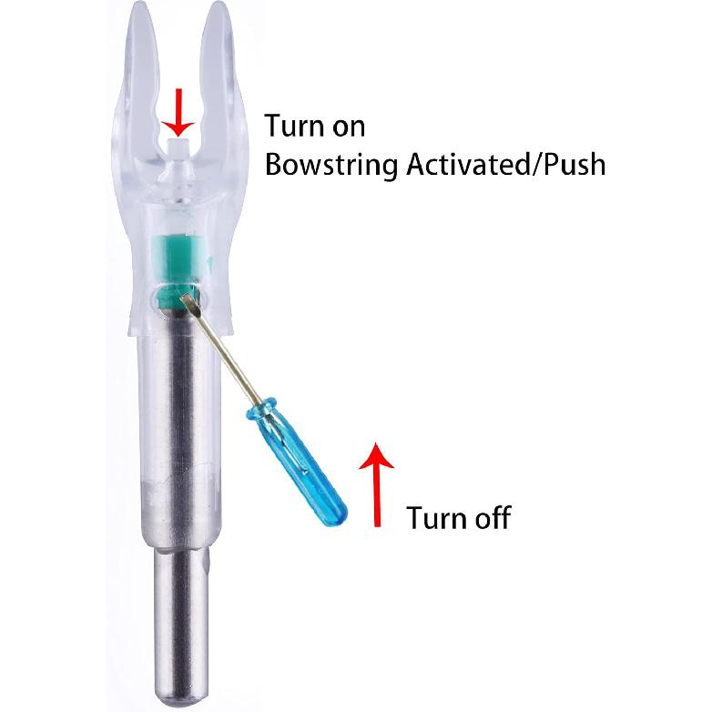 Arrow Nock X/5.2mm LED Nock Screwdriver Included, 6 PCS Universal Fit for Arrows with ID of .204".233".244" & .246"