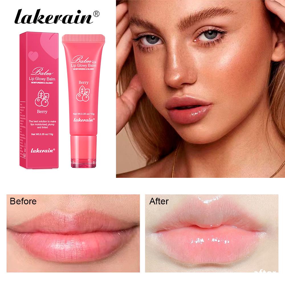 Lakerain Glossy Hydrating Lip Balm with Fruity Scent, Reduces Lip Lines
