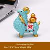 Feng Shui Goat Statue Golden Sheep Figurine Zodiac Wealth Ornament Rotating Persimmon Luck Chinese Collectible Home Decor Gift