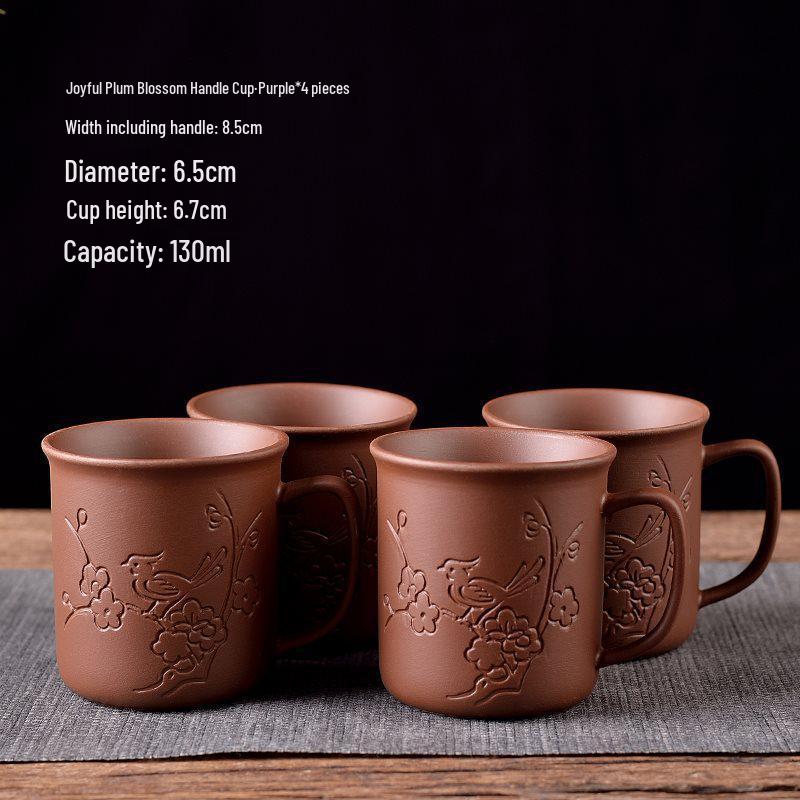 Large Capacity Handmade Yixing Zisha Teapot with Ceramic Teacup Set