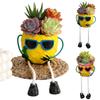 Pineapple Tabletop Planter with Hanging Legs Creative Flower Pot Eye Catching Pineapples Pots Decor for Versatile Home Accent
