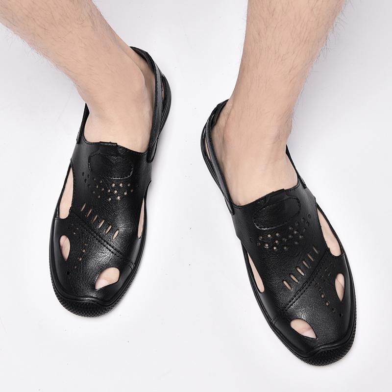 Fashion 2025 Summer Hot Selling Men's Leather Sandals Comfortable Soft Soled Walking Shoes Versatile for Commuting Men's Casual Shoes