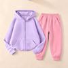 Dziecięcy Unisex Zestaw Bluza z Kapturem i Spodnie Dresowe Wszechstronny Casualowy Strój Sportowy dla Chłopców Dziewcząt