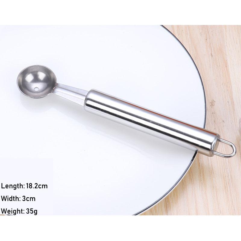 2pcs Fruit Ball Spoon And Fruit Carving Knife Creative Stainless Steel Fruit Spoon Used for Diy Fruit Salad Ice Cream Decoration