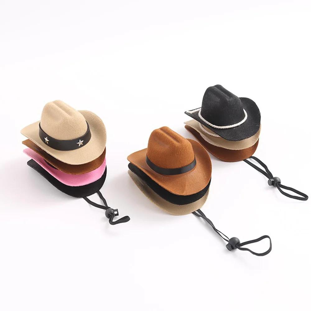 Pet Hat Cat Cowboy Hat Funny Retro Adjustable Cowboy Hat for Dogs Cats Pet Photo Prop Halloween Decor Cat Accessories