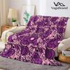 Lavender Floral Flannel Blanket Warm Soft Halloween Christmas Couch Warm Cozy Decorative Decor Gift for All Season