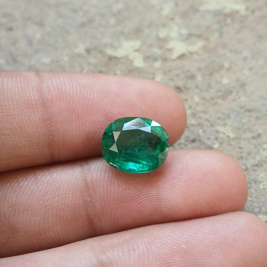 Certified Natural Zambian Green Emerald 5-10  Ct Oval Cut Loose Gemstone
