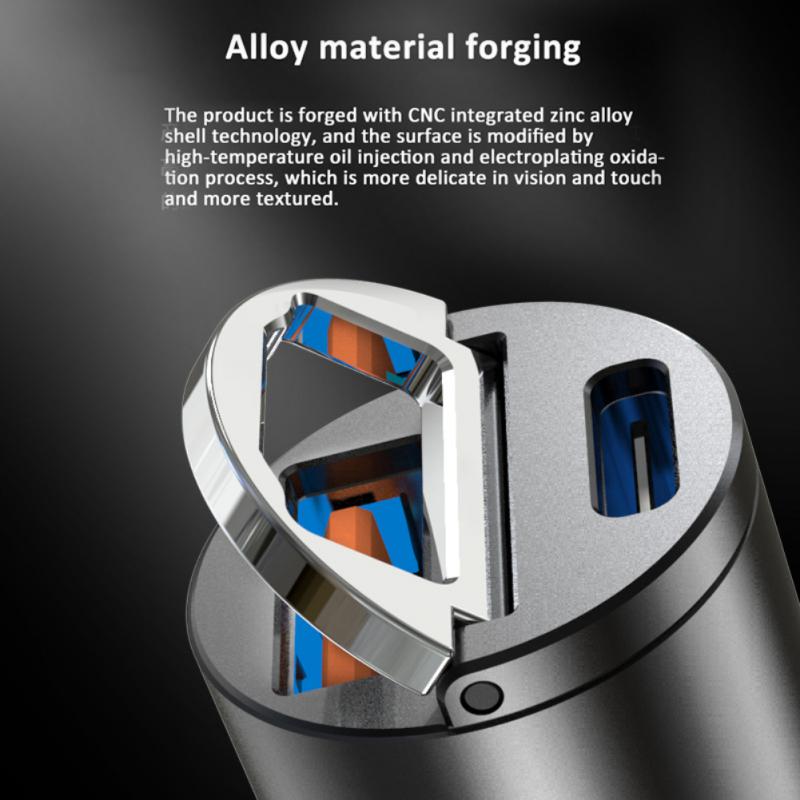 30W Auto Mini Ladegerät Schnellladung PD+QC/PD+PD Dual USB Typ C Auto Zigarettenanzünder Adapter Zubehör 12-24V