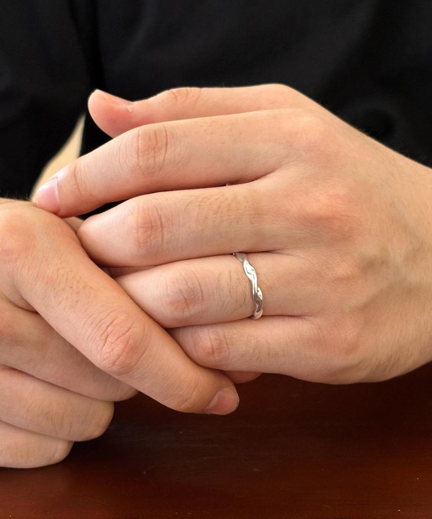 47Bag 925 Silver Couple Rings Friendship Rings Tresse