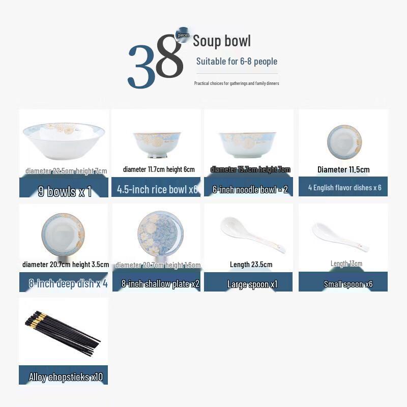 Jingdezhen Bone China Dinnerware Set - Beautiful Time Collection