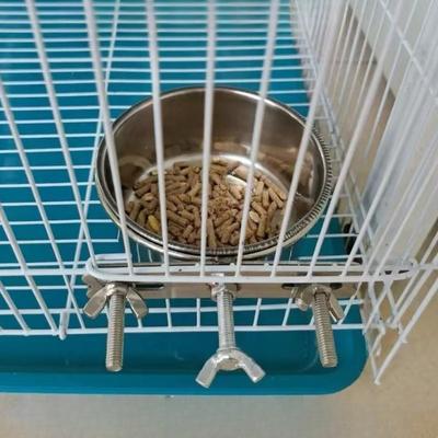 Pet Stainless Steel Food Bowl Easy Clean Deep Thickened Can Fixed Screws Hanging Cage Pet Anti-roll Water Bowl Feed Accessories