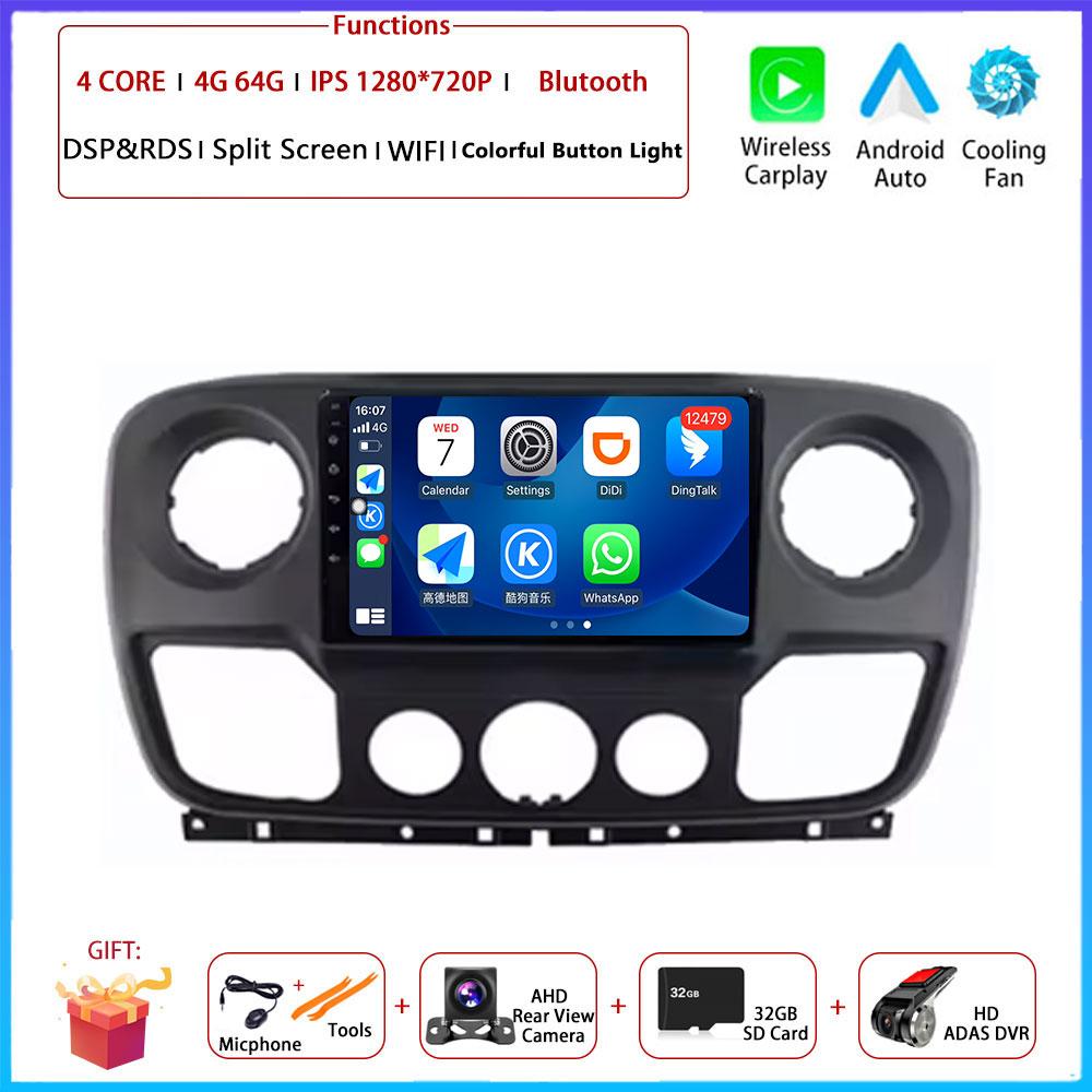For Renault Master Nissan NV400 Opel Movano 2010 - 2021Android Carplay Auto Car Radio Navigation GPS Multimedia Video Player