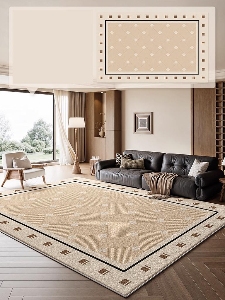 Modern Simple Living Room Carpet Advanced Geometric Pattern Bedroom Rug Large Area Light Luxury Home Decoration Coffee Table Mat
