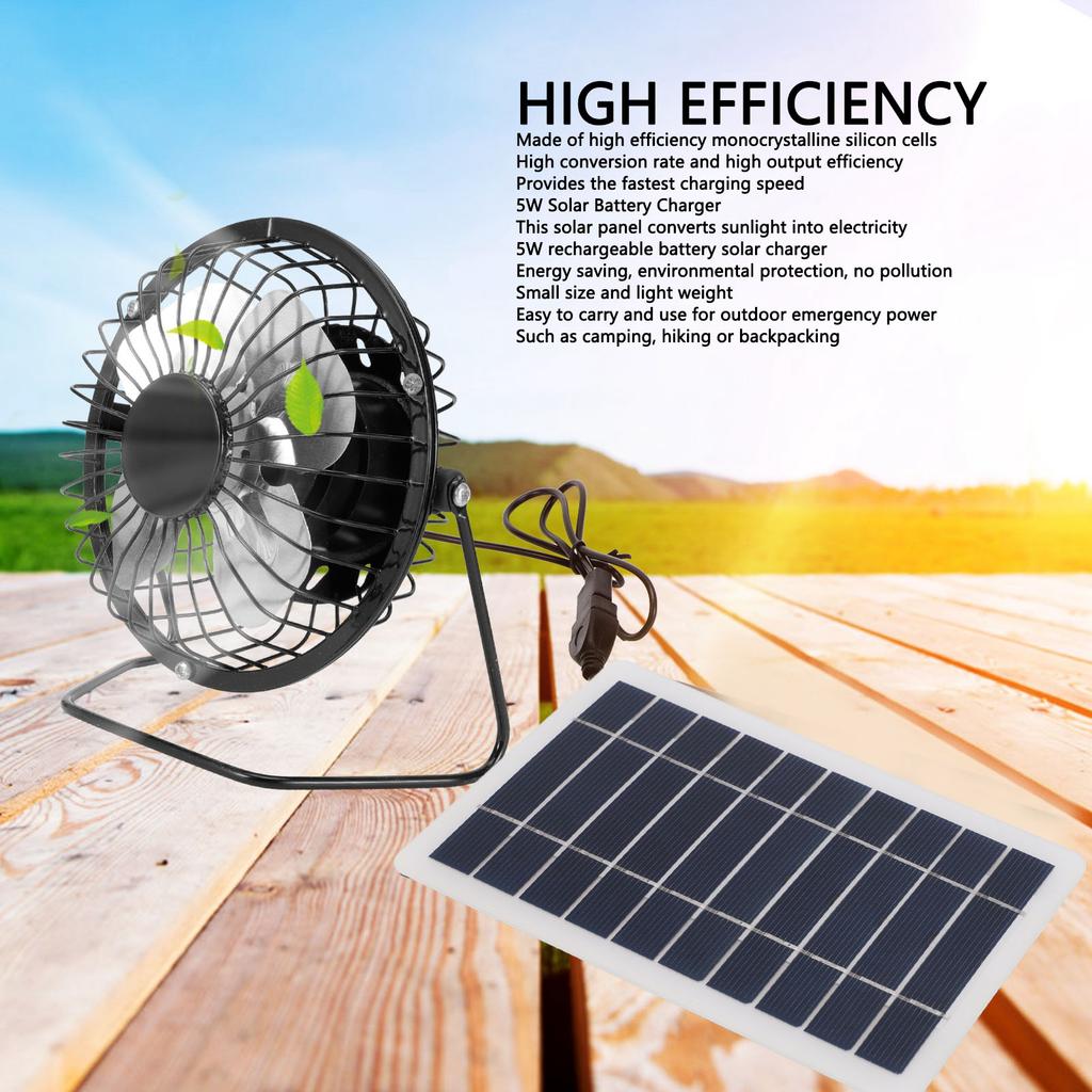 5W Solar Panel Lightweight Female Head USB Solar Panel Monocrystalline Silicon Professional for Mobile Phone for Radio
