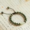 Natural Green Sandalwood Buddhist Bead Bracelet, Old Material Hetian Jade Sandalwood Bracelet, Ethnic Jewelry for Men and Women, Chinese Style