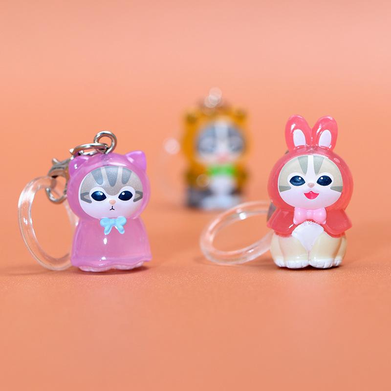 Cat Fu Shan Di Blind Box Pendant: Transparent Raincoat, Cute Healing Mobile Phone/Car Charm Keychain