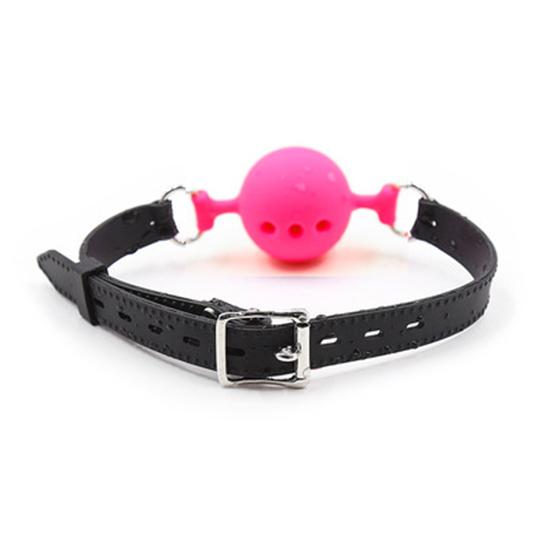 Black/Red/Pink PU Belt Silicone Balls 3.5/4.5/5cm SM Sex Toys Gagging Drooling Couple Bondage Games Adult Products