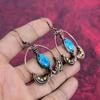 Copper blue turquoise earring copper wire wrapped gemstone earring handmade copper jewelry designer earring wire wrap jewelry gifts for wife