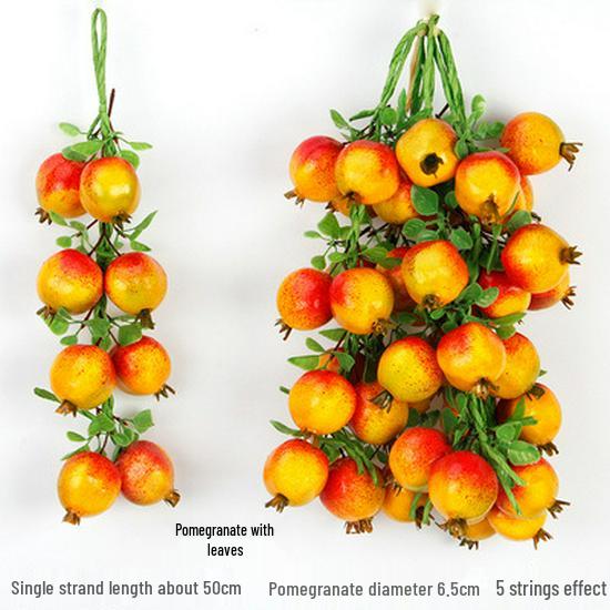 Farmhouse Restaurant Decor: Artificial Fruit Vine with Peaches, Apples, and Bananas.