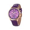 ZooooM Men's Women's Wrist Watch Analog Round Faux Leather Belt Chronograph Style Design Quartz Casual Business Formal Purple ZM-CLWC-PP