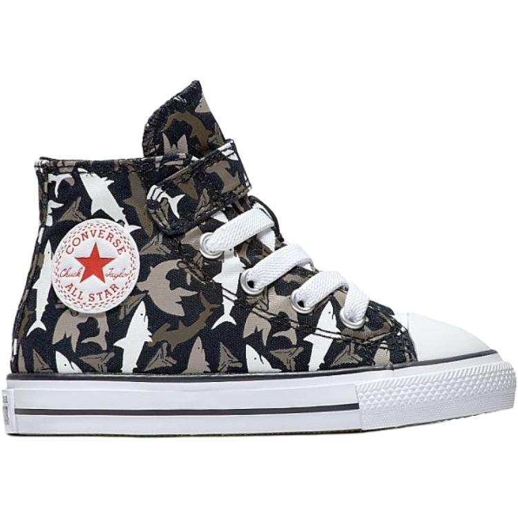 Converse Chuck Taylor All Star Shark Bite Easy on Classic And Versatile High top Canvas Shoes Black Infant And Toddler 766889C