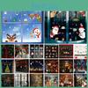 Colorful Pvc Merry Christmas Window Stickers With Santa Claus And Elk Patterns
