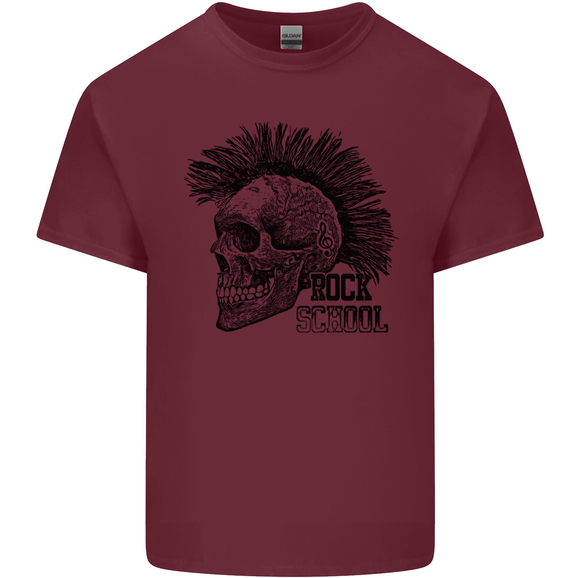 Rock n Roll Music School Skull Guitar Unisexs Light Cotton TShirt S